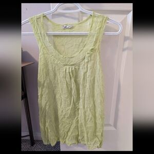 Women's Mint Green Crushed Sleeveless Top